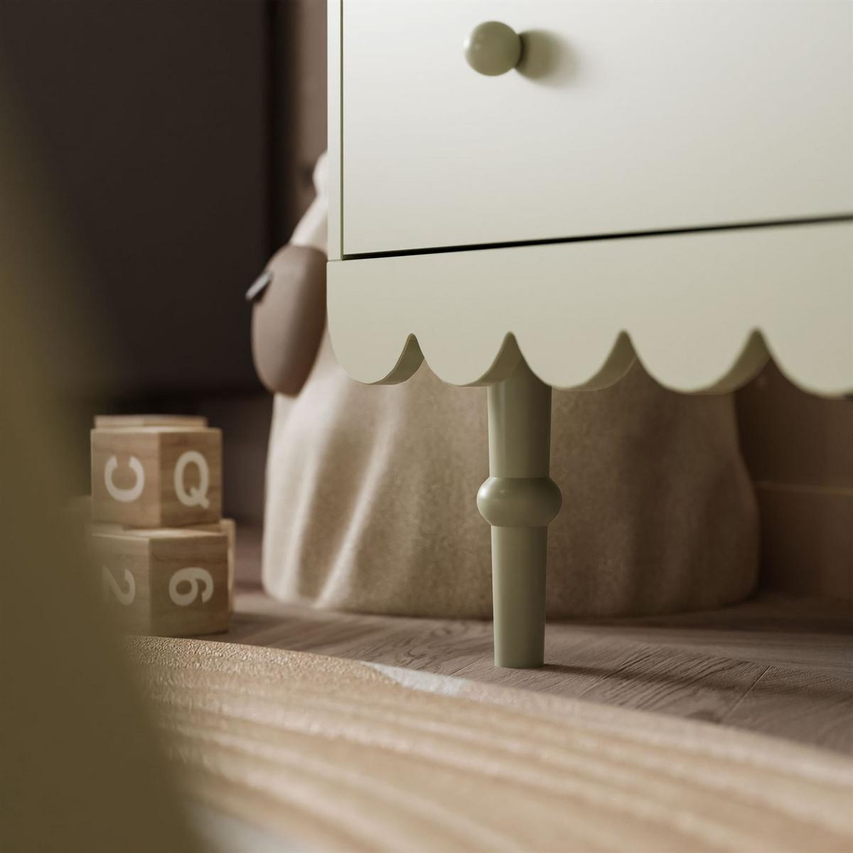 BABUSHKA Kommode mit Schubladen, mit Wickeltisch, Olivgrün - Olivgrün, Holzwerkstoff (84/91/50cm)