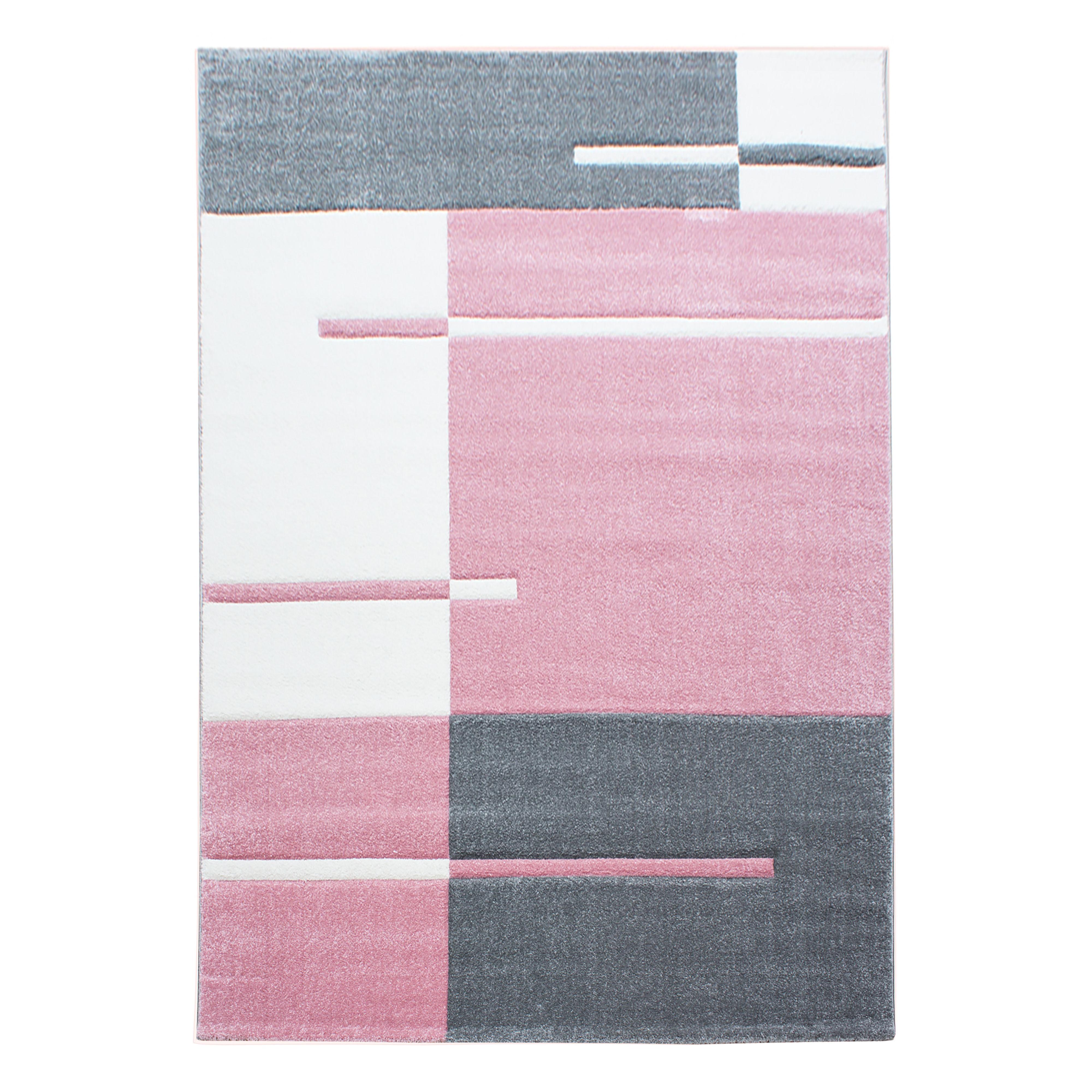 KURZFLORTEPPICH LATEMAR, kariert, Rosa, 120 x 170 cm - Rosa, Textil (170/120cm) - KADIMA DESIGN