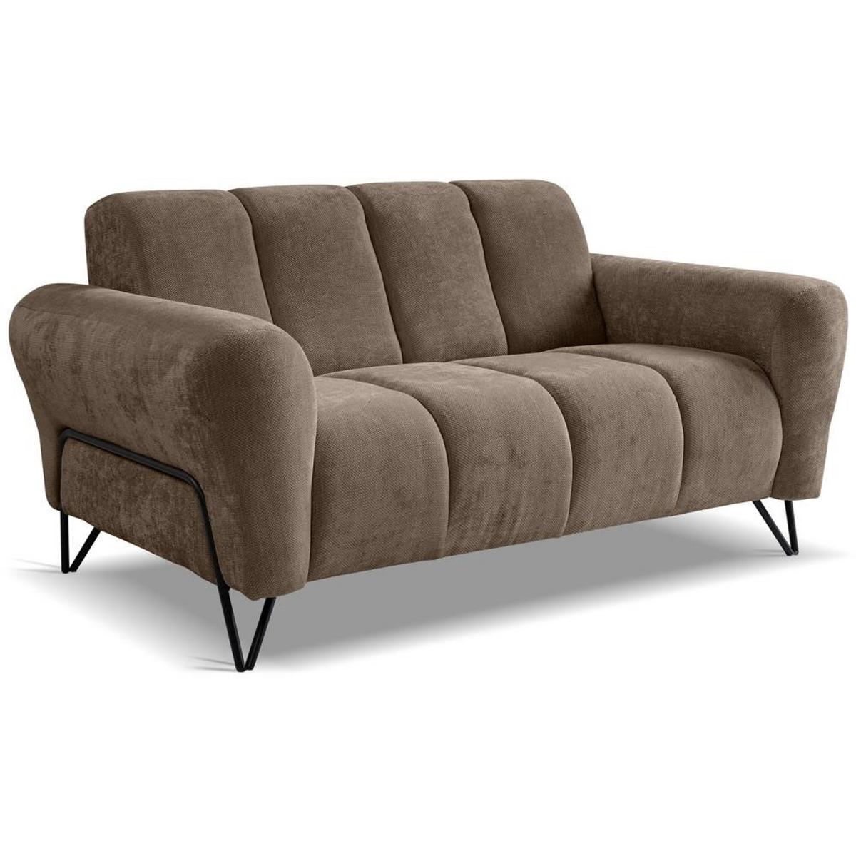 SITZGARNITUR Volare Sofas+Sessel, ohne Schlaffunktion, Braun - Schwarz/Braun, Textil/Metall (220/83/98cm) - Beautysofa