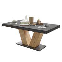 ESSTISCH ausziehbar Elena 160x90x76 Asteiche/Graphit - Grau, Holzwerkstoff (160/90/76cm) - 58aufmkessel