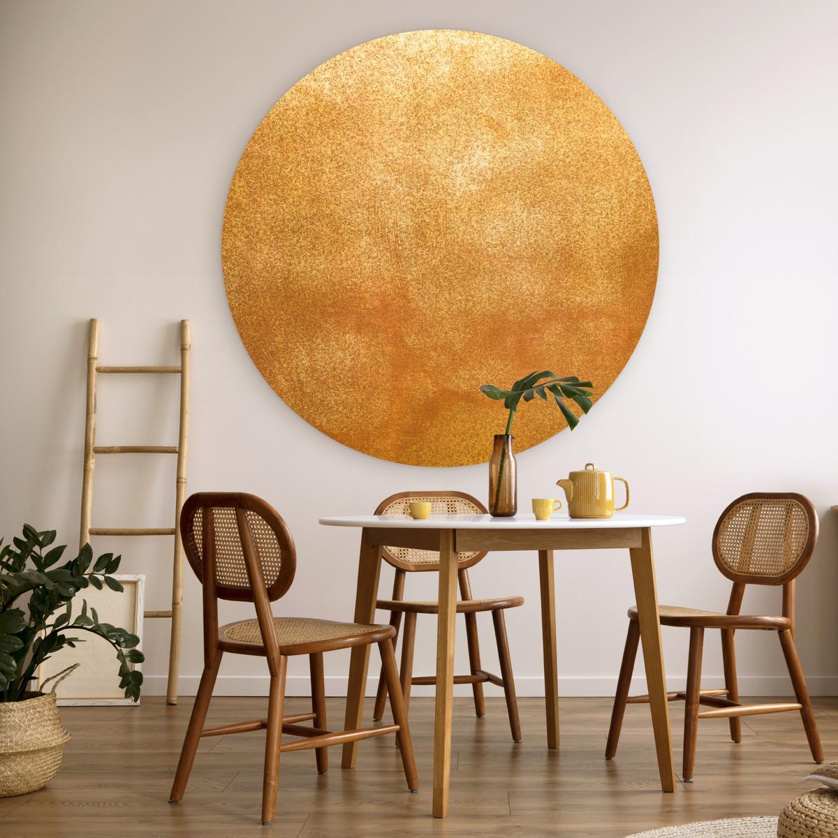 WANDBILD Eisen - Rost - Gold - Metall - Luxus Deko Groß 150x150 cm - Goldfarben, Kunststoff (150/150cm) - MuchoWow