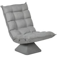 RELAXSESSEL Stahl, Samt, Hellgrau - Hellgrau, Metall (70/95/62cm) - HOMCOM