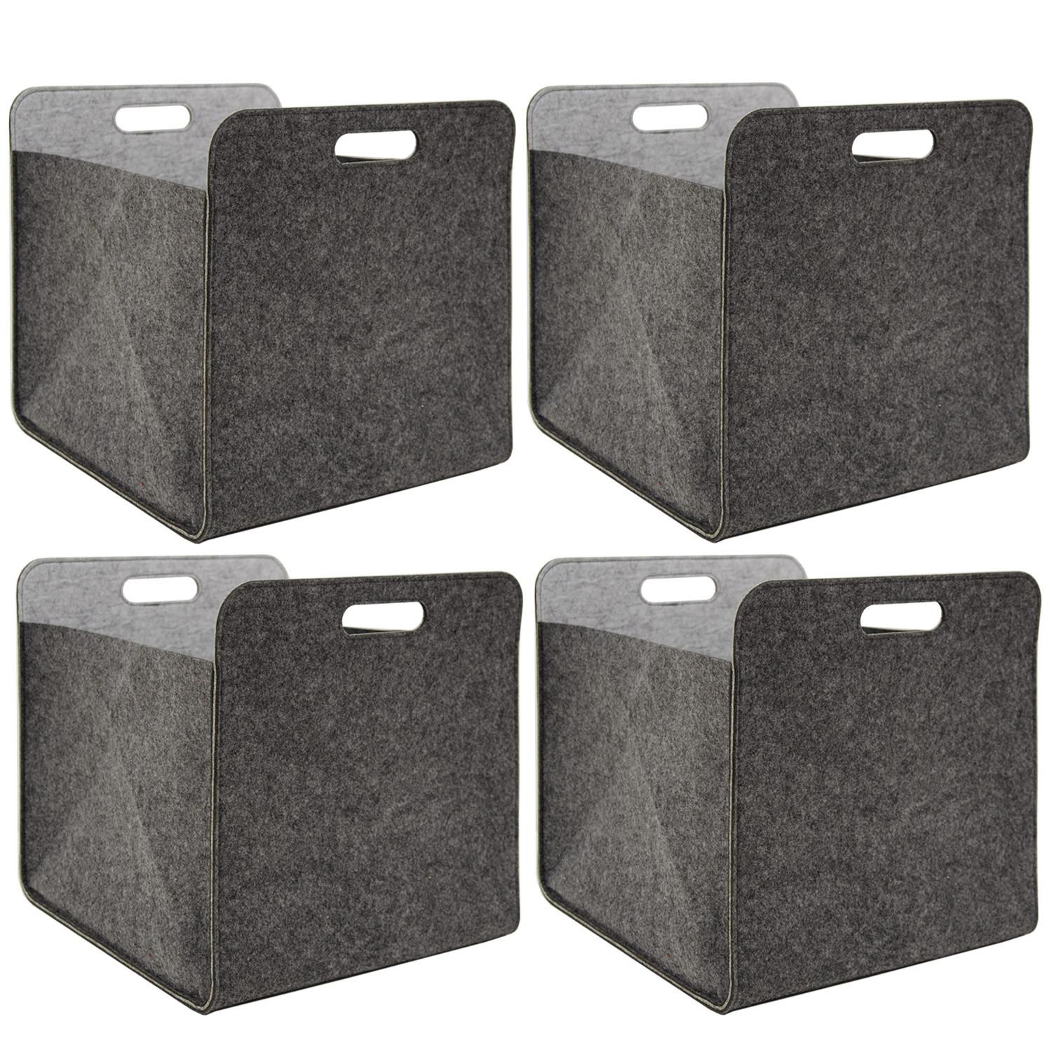AUFBEWAHRUNGBOX 4er Set 33/38, grau - Grau, Kunststoff (33/33/38cm) - Dunedesign