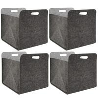 AUFBEWAHRUNGBOX 4er Set 33/38, grau - Grau, Kunststoff (33/33/38cm) - Dunedesign