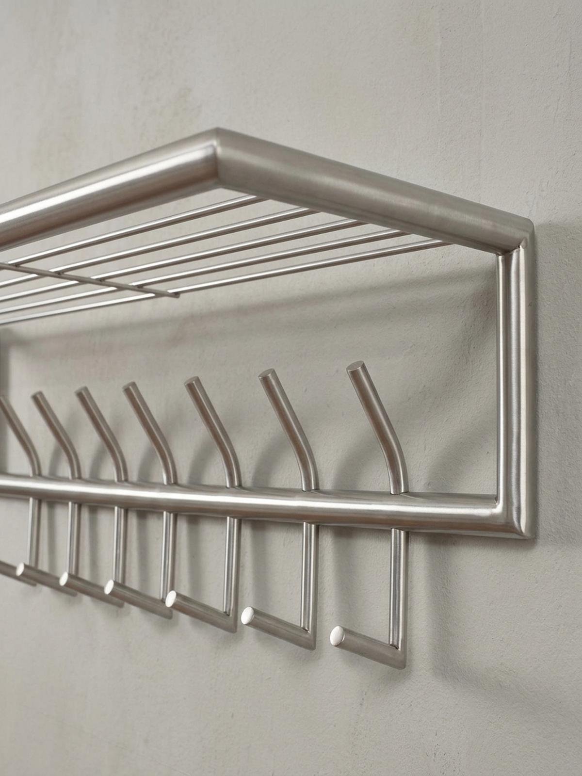 WANDGARDEROBE Metall Silber Modern mit Aufbewahrungsmöglichkeiten - Silberfarben, Metall (75/29/30cm) - KADIMA DESIGN
