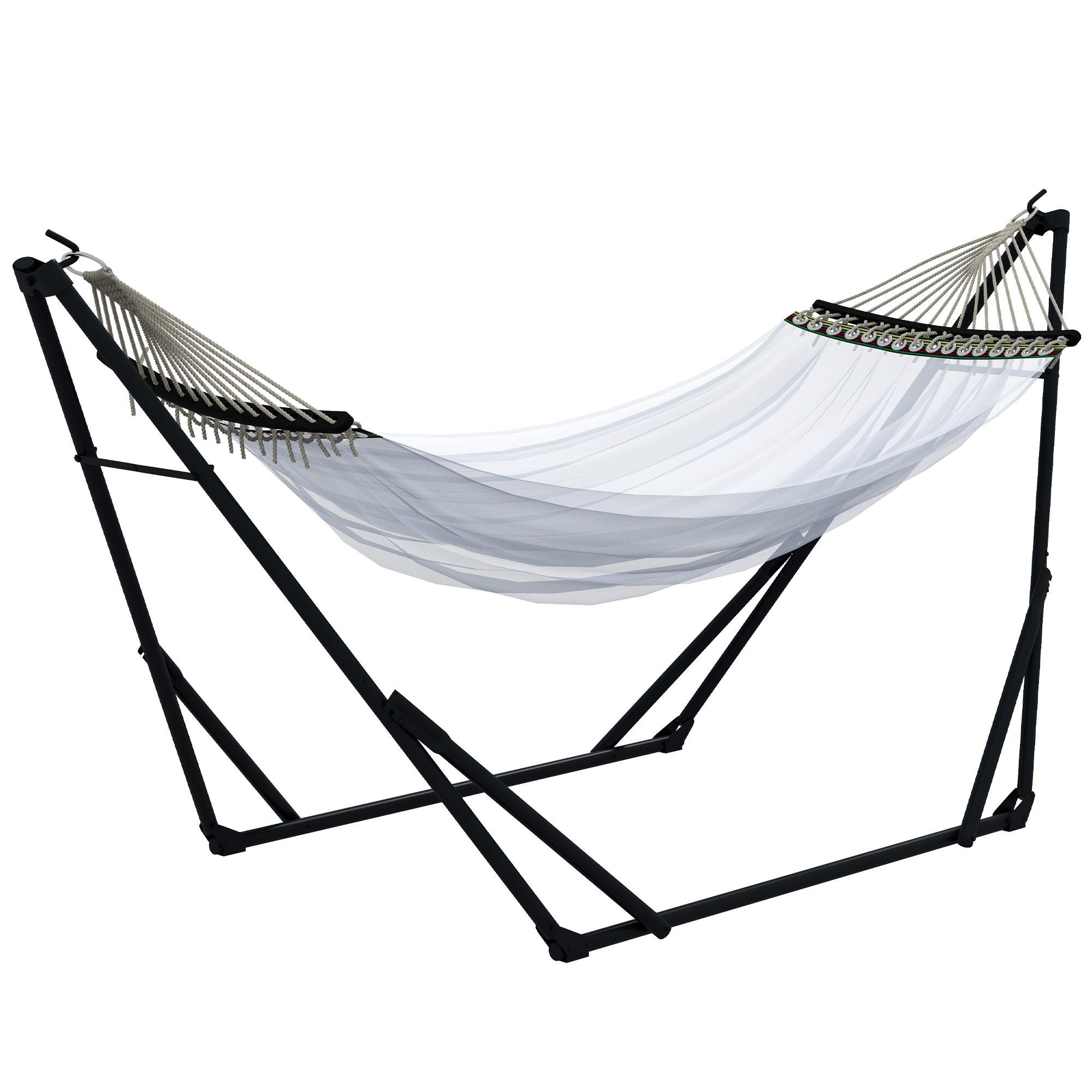 HÄNGEMATTENGESTELL, Metal, Nylon, Weiß - Weiß, Metall (263/89/100cm) - Outsunny