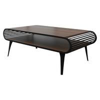 COUCHTISCH Aristo - Nussbaumfarben/Schwarz, Holzwerkstoff/Metall (60/120/44cm) - MIRJAN24