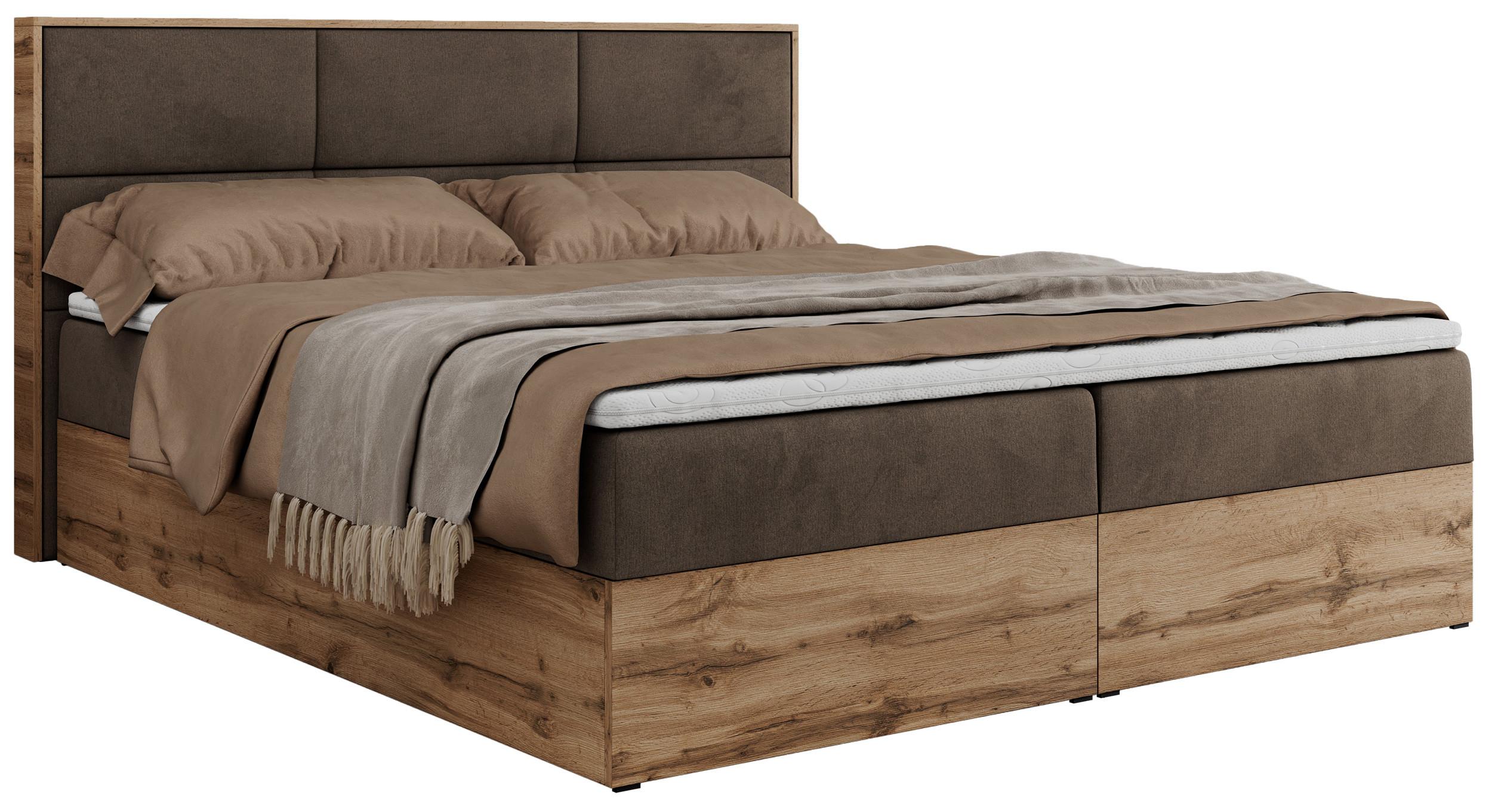 BOXBETT ALBERO 2 - 120/200 Braun Velvet - H4 - Braun, Holz/Textil (120/200cm) - MKS