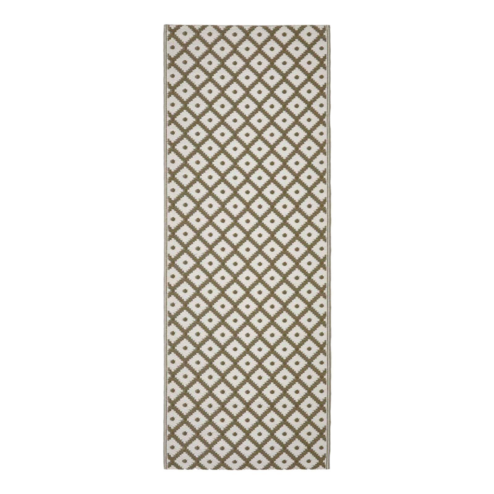 OUTDOORTEPPICH-LÄUFER May, geometrisch gemustert 75/200 cm - Olivgrün, Kunststoff (75/200cm) - Homescapes
