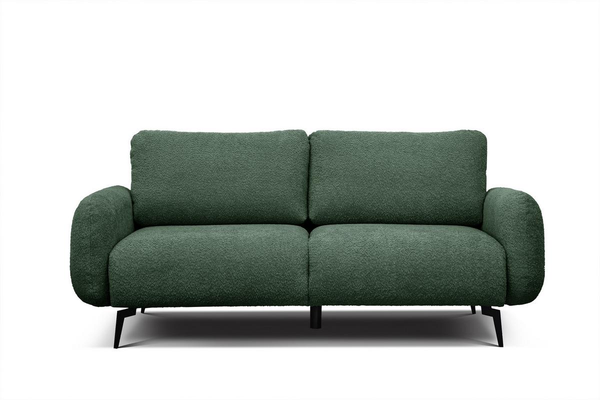 SOFA FEBE 3-Sitzer, olivgrün - Schwarz/Olivgrün, Holz/Textil (190/82/96cm) - Wozimo