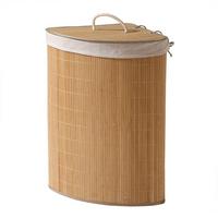 ECK-WÄSCHEKORB aus bambus 35/35/60 cm - Eschefarben, Holzwerkstoff (35/60/38cm) - Calicosy
