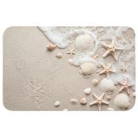 WC-VORLEGER Muscheln - Seesterne - Strand Toilettenteppich 80x50 cm - Sandfarben, Textil (80/1cm) - OnlyWow
