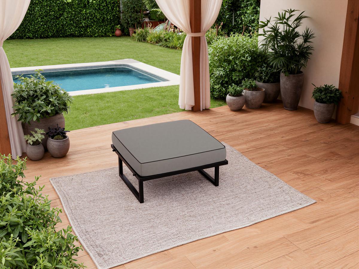 SITZHOCKER Elba - Grau - Grau, Textil (78/42/78cm) - MKS
