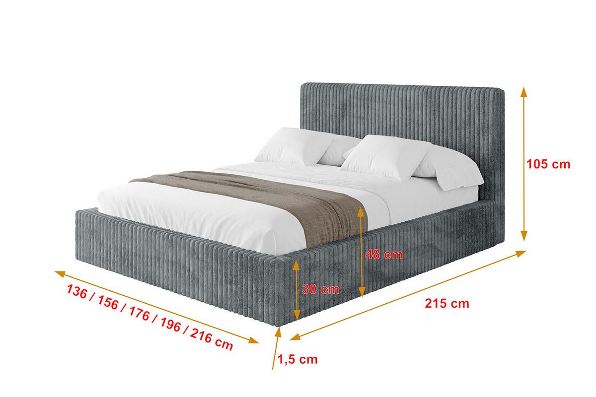 POLSTERBETT mit Bettkasten und Lattenrost, Boxbett ohne Matratze - ALOVA-V1 120x200 Dunkelgrau - Dunkelgrau, Holzwerkstoff/Textil (120/200cm) - ALTDECOR