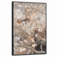 LEINWAND Bilder mit Rahmen - Mandelblüte - Kunst - Van Gogh - Beige - Abstrakt - 60x90 - Braun, Textil (60/90cm) - MuchoWow