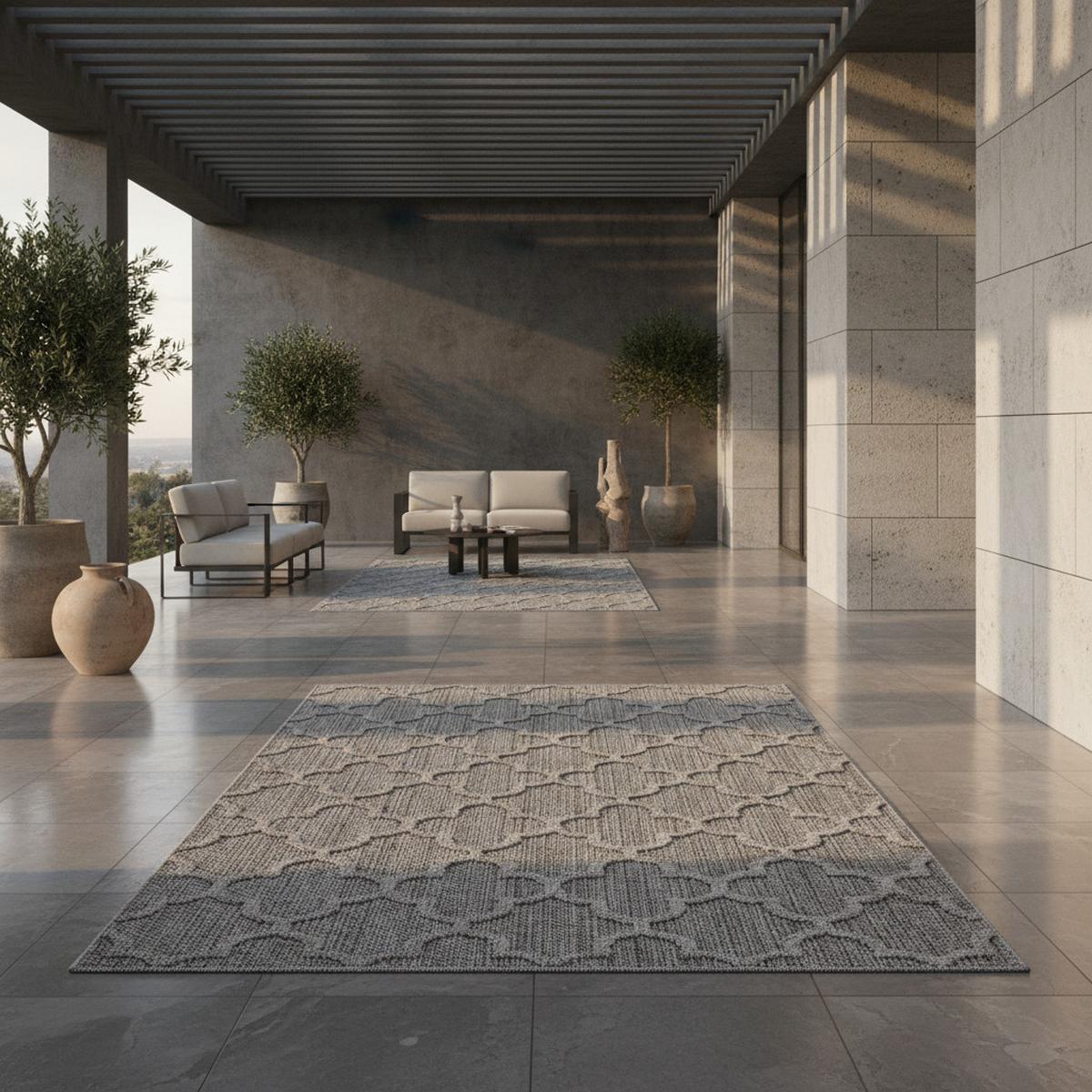 TEPPICH Outdoor IMST in Grau, im Skandi-Stil, 200 x 290 cm - Grau, Textil (290/200cm) - KADIMA DESIGN