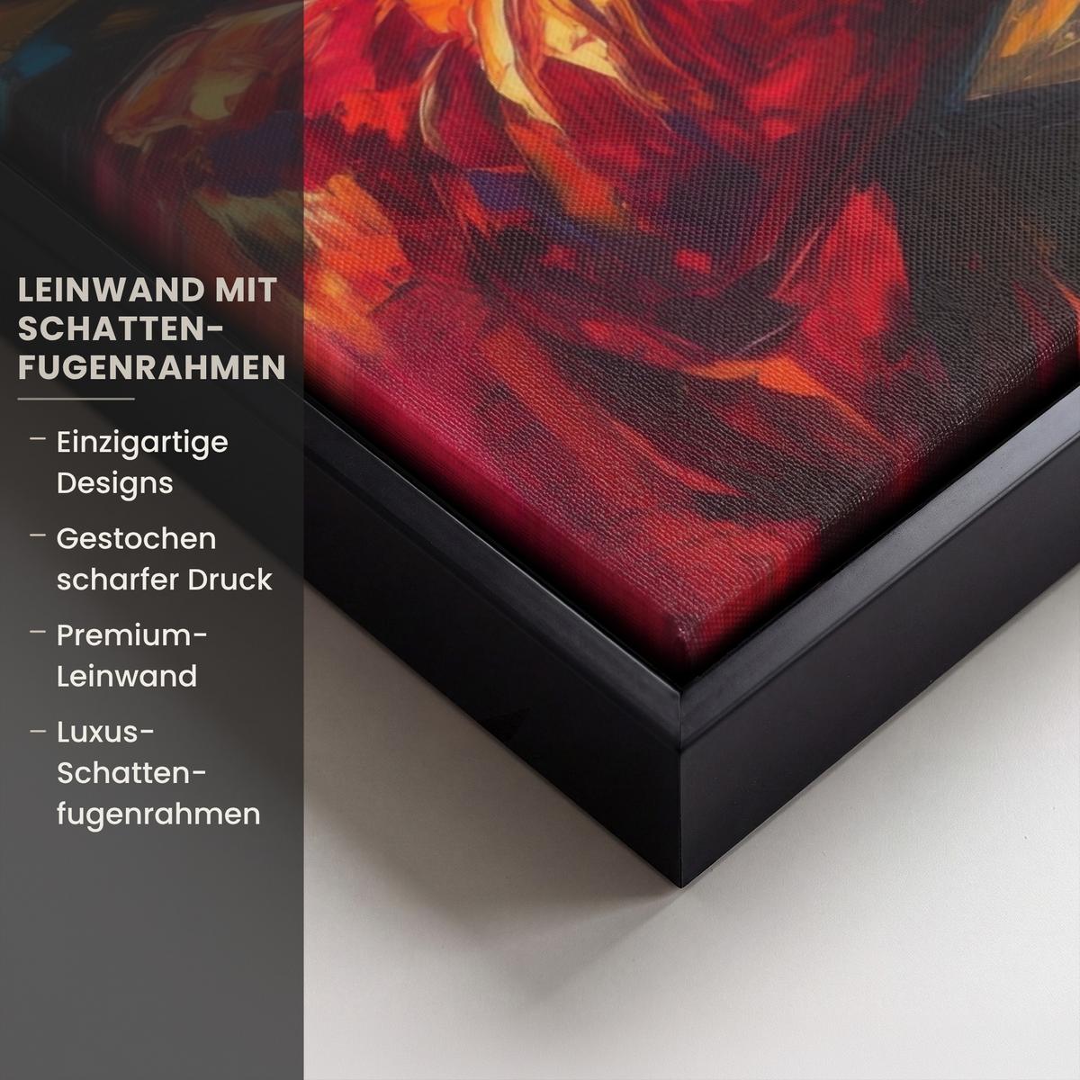 LEINWAND Bilder mit Rahmen - Wein - Frau - Stimmungsvoll - Farbenfroh - 60x80 - Bordeaux, Textil (60/80cm) - MuchoWow