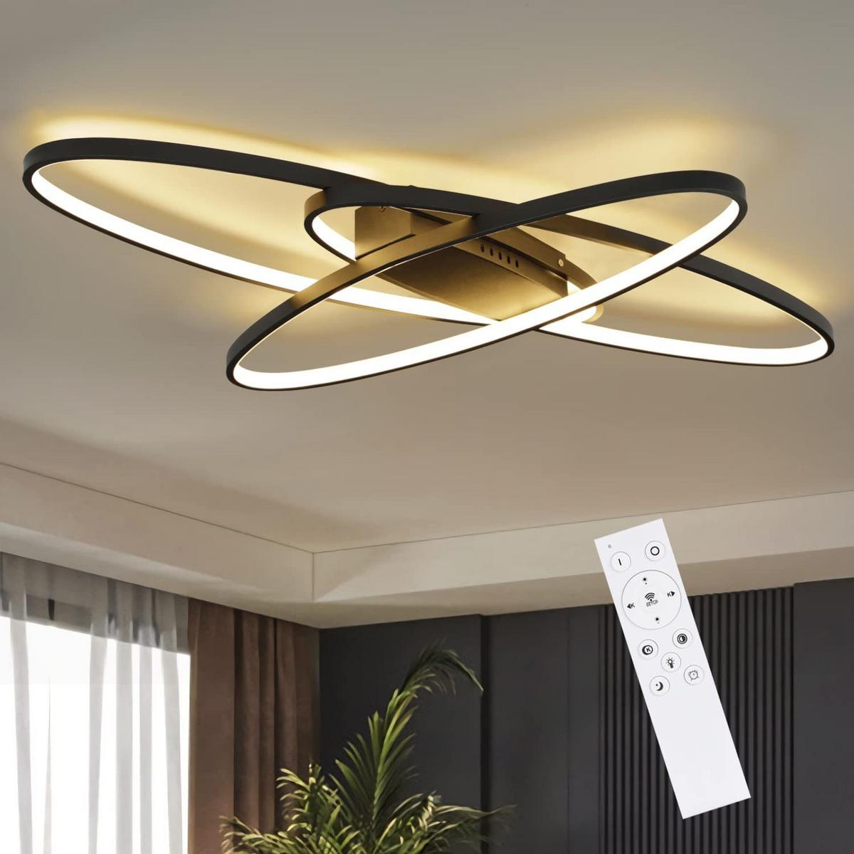 LED-DECKENLEUCHTE Brigitte 85/62/7 cm - Schwarz, Metall (62/85/7cm) - Nettlife