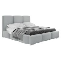 POLSTERBETT Olweria - Chromfarben/Hellgrau, Holz/Textil (140/200cm) - MIRJAN24