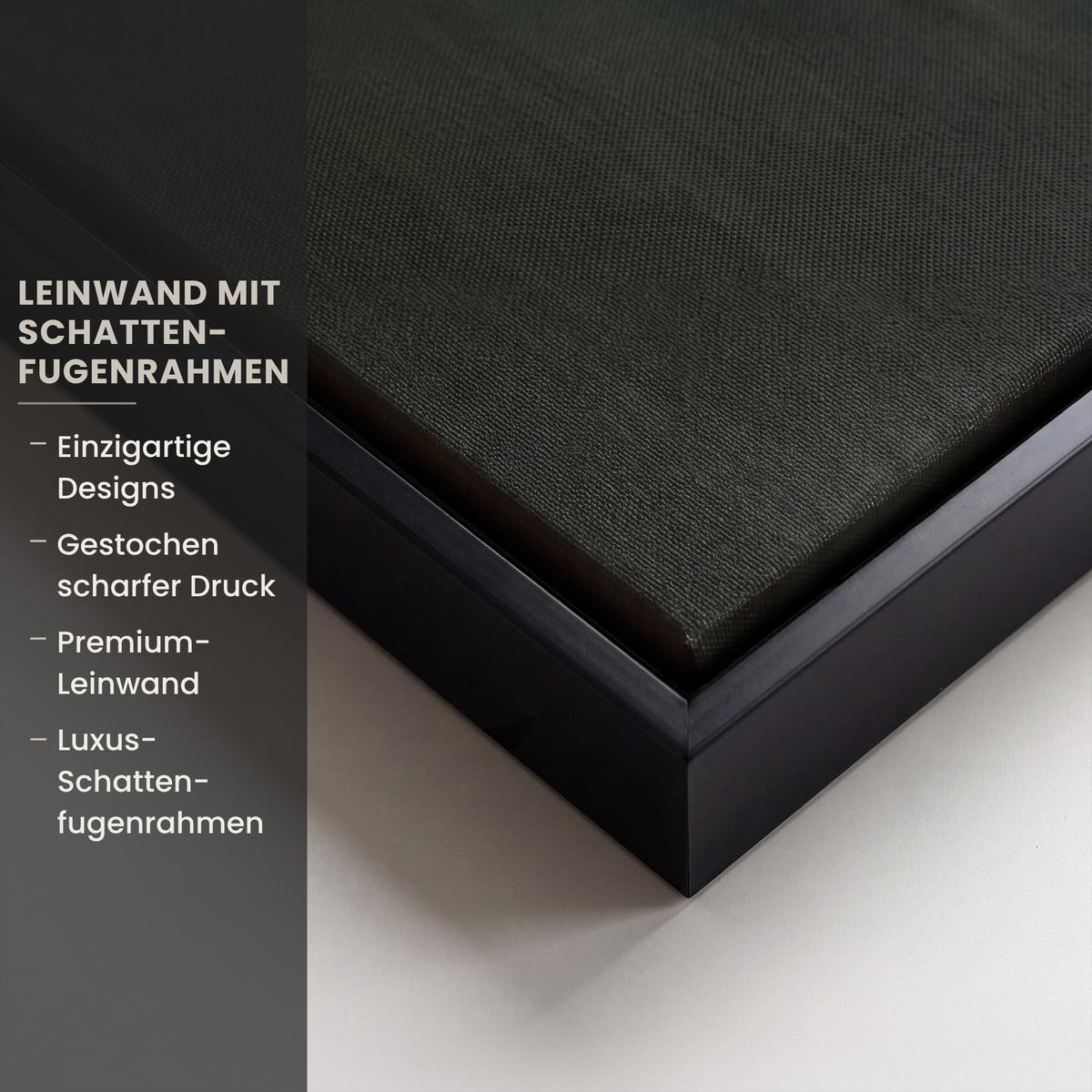 LEINWAND Bilder mit Rahmen - Hirsch - Gemalt - Geweih - Braun - 60x40 - Haselnussfarben, Textil (60/40cm) - MuchoWow