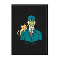 POSTER Katzen Kunst A3 Schwarzer Rahmen - Schwarz, Papier (29.7/5/42cm) - Nacnic