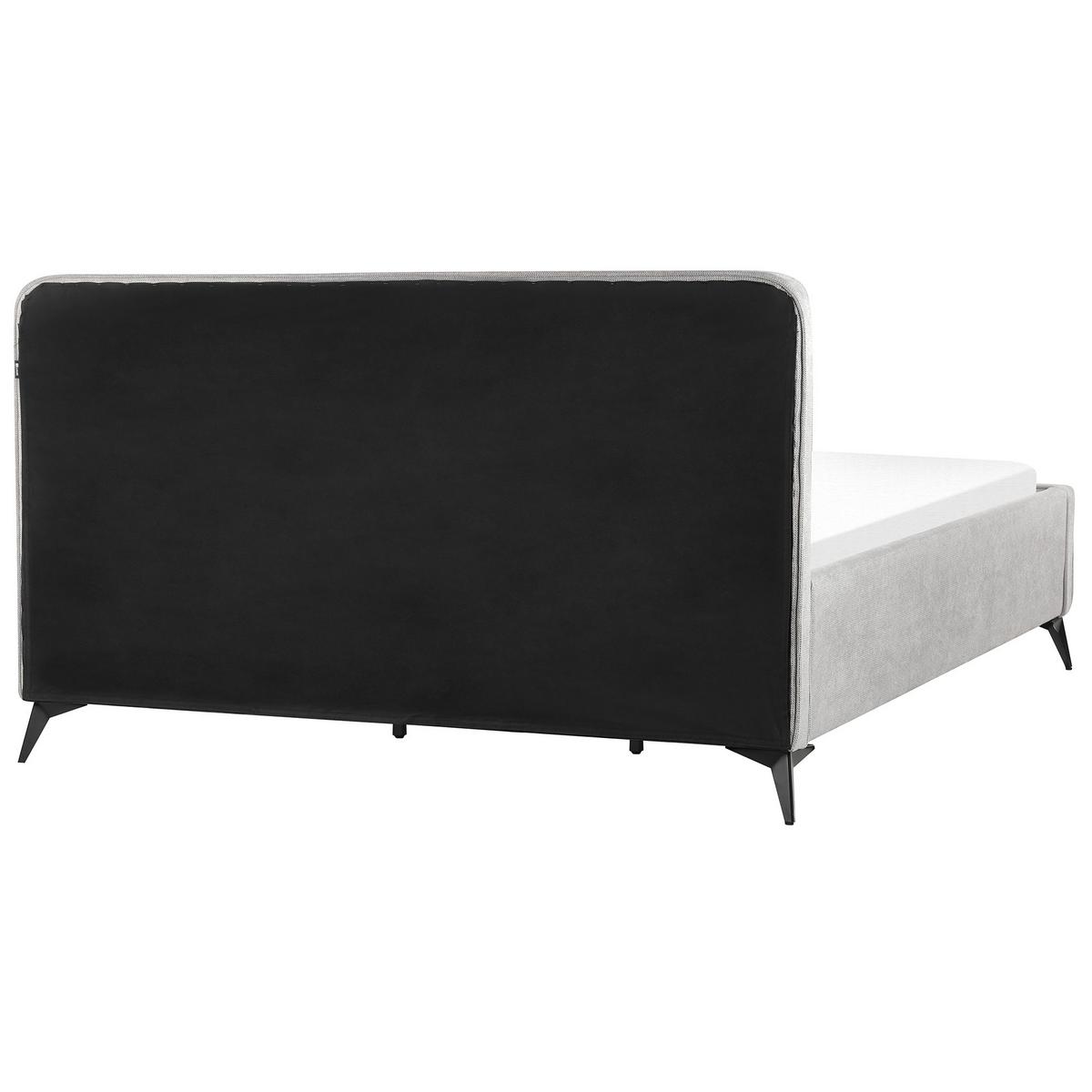 POLSTERBETT mit Lattenrost 180x200 cm Grau Valognes - Hellgrau, Textil (180/200cm) - Beliani