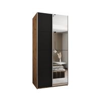 SCHWEBETÜRENSCHRANK 245,5/110/64 2-türig - Silberfarben/Schwarz, Holz/Metall (110/245/64cm) - Abiks Möbel