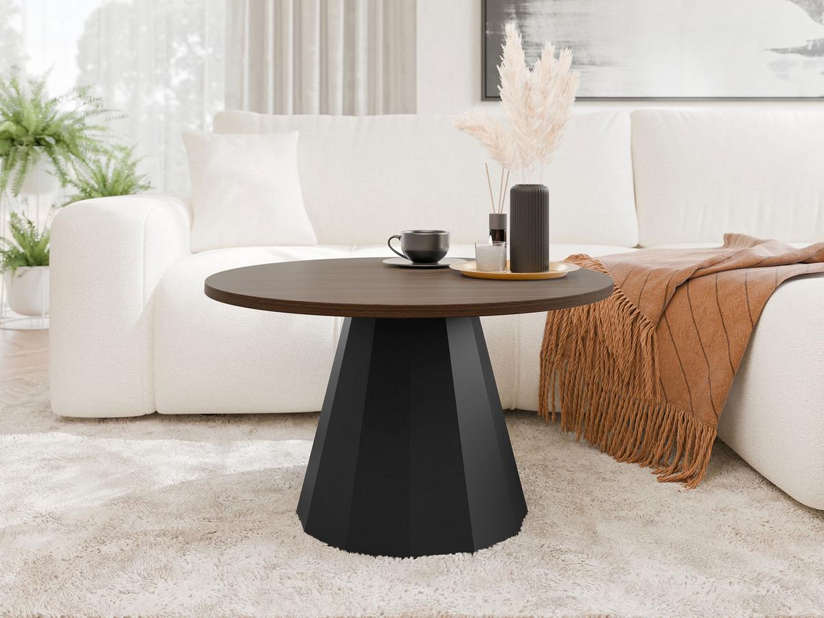 COUCHTISCH Elipse - Nussbaumfarben/Schwarz, Holzwerkstoff/Metall (75/75/45cm) - MIRJAN24