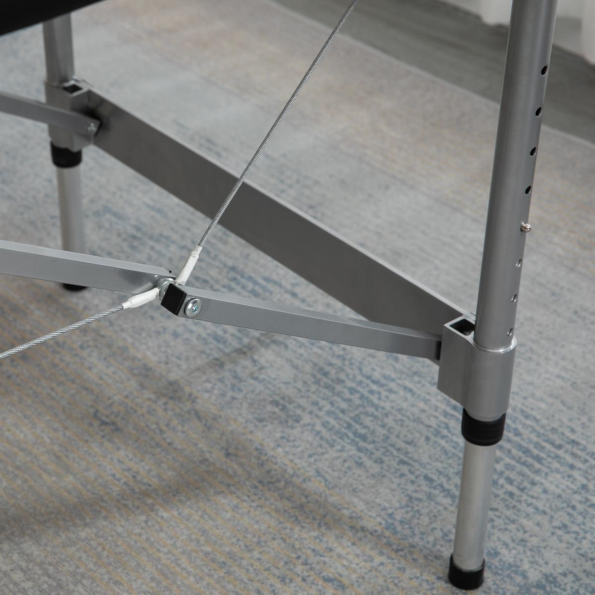 MASSAGELIEGE klappbar Massagebett max. 130 kg Belastbar Kunstleder, Schwarz - Schwarz, Metall (70/82/185cm) - HOMCOM