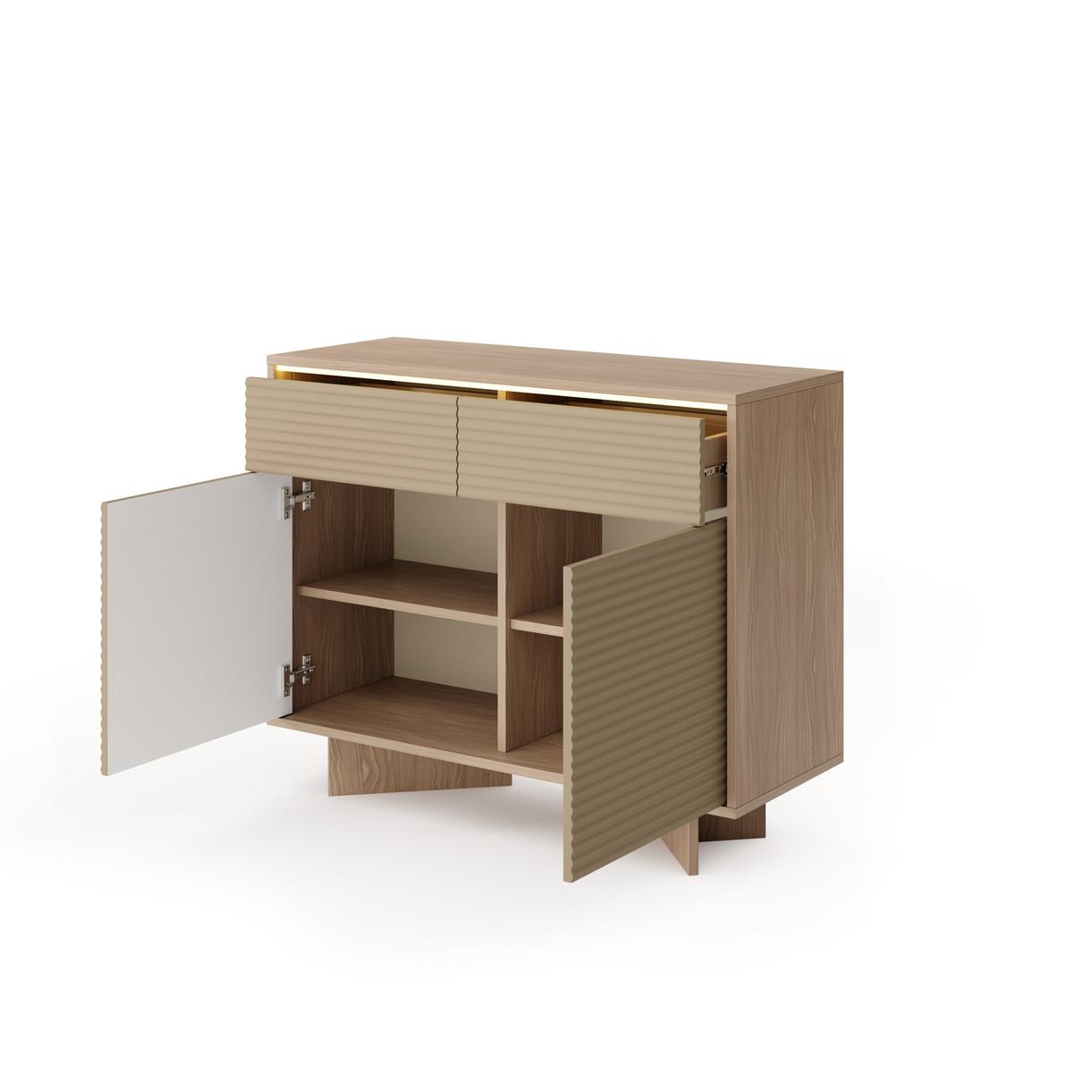KOMMODE RIGATO 103,9/84,4/40cm mit 2 Schubladen 2 Türen Beige - Beige, Holzwerkstoff (103.9/84.4/40cm) - MASSENO