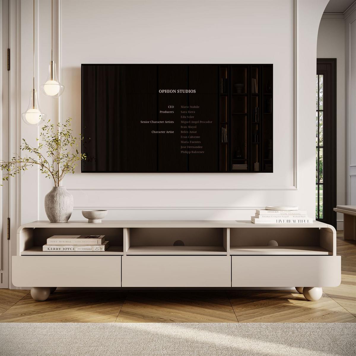 TV-SCHRANK OLIVIO 180 cm mit Schubladen - Kaschmir, Holzwerkstoff (180/44/39cm) - Lookway