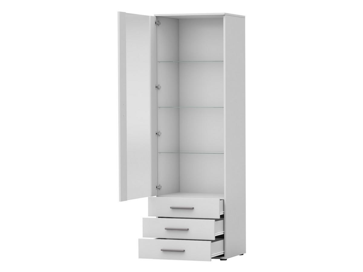 VITRINE Soho S01 - Silberfarben/Schwarz, Holzwerkstoff/Kunststoff (60/192/41cm) - MIRJAN24