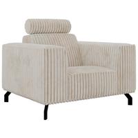 SESSEL VESANO - Beige Cord - Beige/Creme, Textil/Metall (109/90/95cm) - MKS