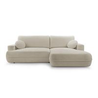 ECKCOUCH L Form Peoni Beige 267/168/87 cm mit Schlaffunktion R - Beige/Schwarz, Kunststoff/Textil (267/168cm) - AX Living