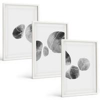 BILDER SET 3er Set - 40x60 cm Weißer Rahmen - Abstrakte Kunst, Farbspritzer - Weiß, Kunststoff (40/60cm) - TULUP
