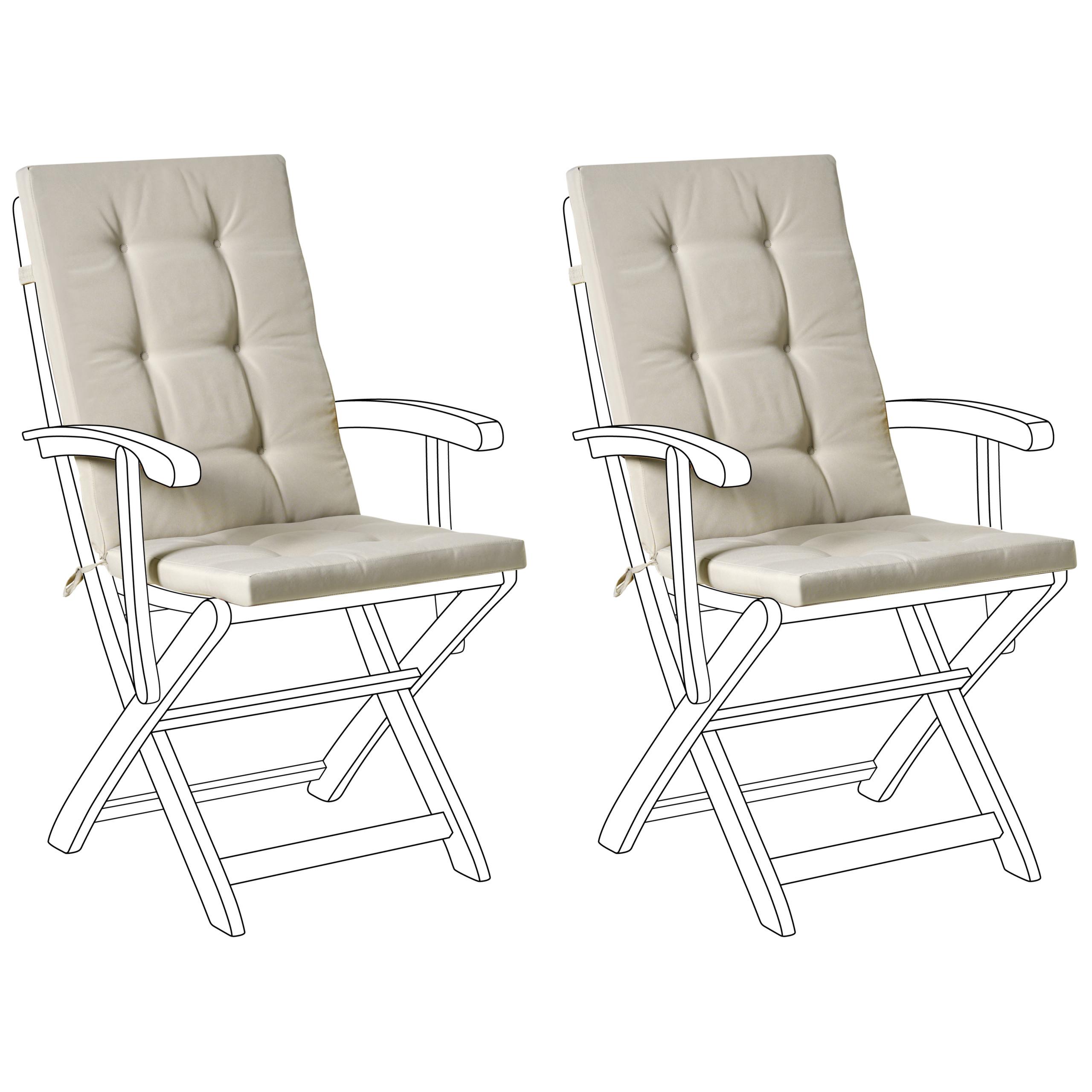 SITZAUFLAGEN 2er-Set Taupe 42/95 cm Maui Premium - Taupe, Textil (95/5/42cm) - Beliani