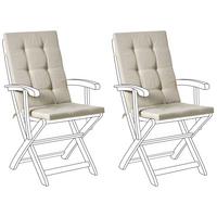 SITZAUFLAGEN 2er-Set Taupe 42/95 cm Maui Premium - Taupe, Textil (95/5/42cm) - Beliani