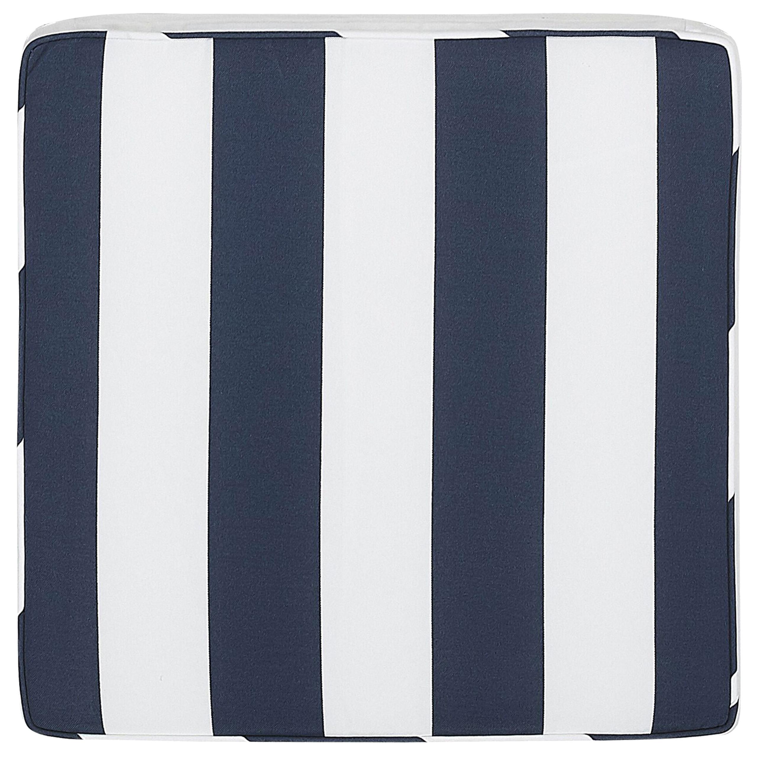 GARTENSTUHLKISSEN Marineblau 46/46 cm Sassari - Blau/Weiß, Textil (46/5/46cm) - Beliani
