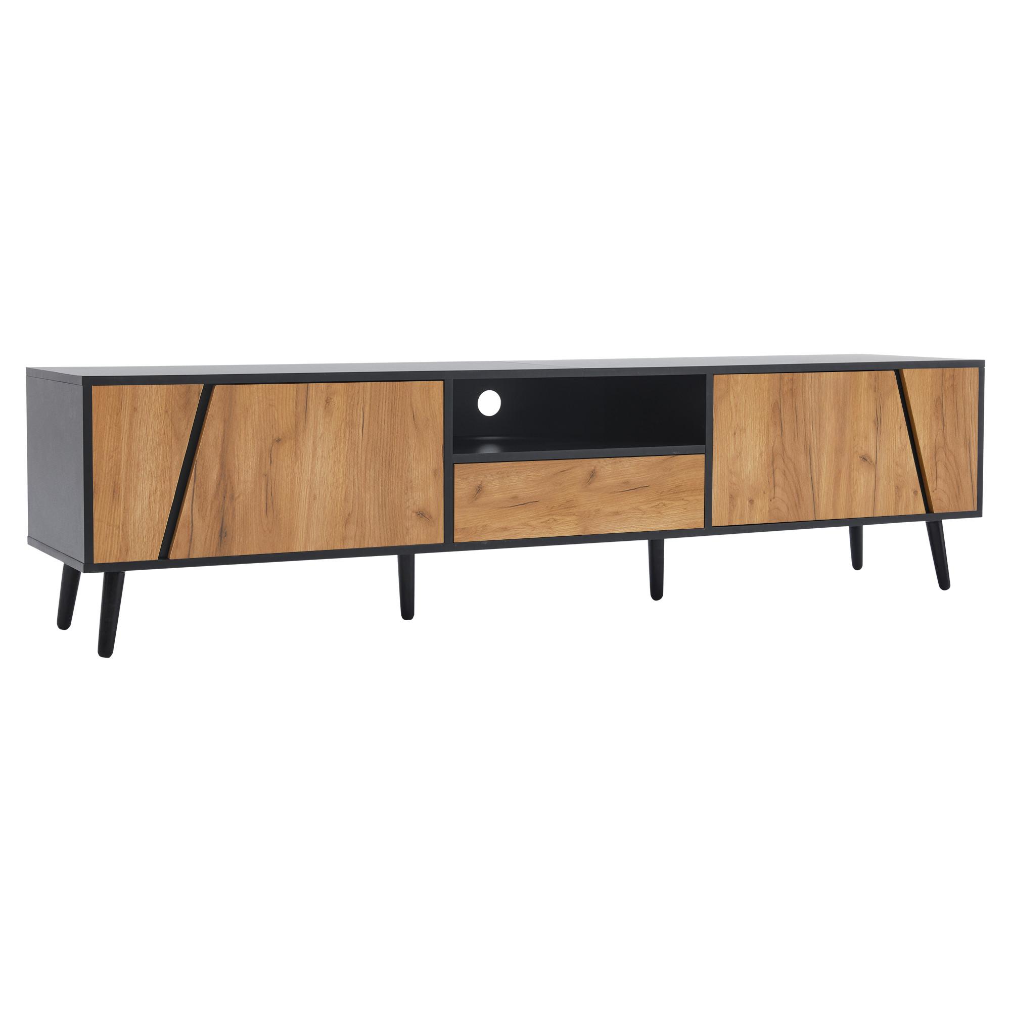 LOWBOARD Holzoptik mit Stauraum, 180/40/46cm - Buchefarben, Holzwerkstoff (180/46/40cm) - Urban Meuble