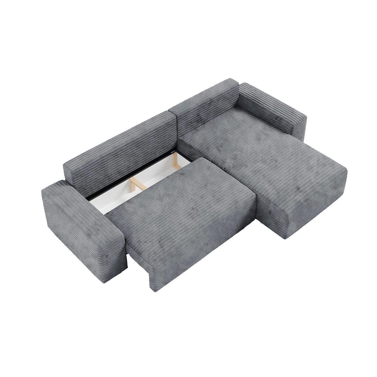 ECKSOFA Fabio 3 Sitzplätze Grau - Grau, Holz (300/185cm) - Petits-meubles