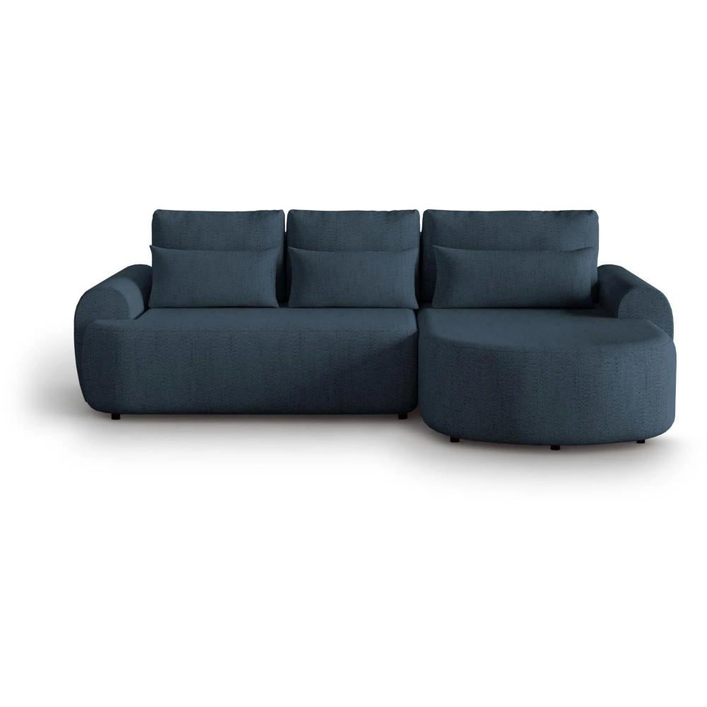 ECKSCHLAFSOFA Olivio L Dunkelblau - Schwarz/Dunkelblau, Kunststoff/Textil (266/170cm) - Beautysofa