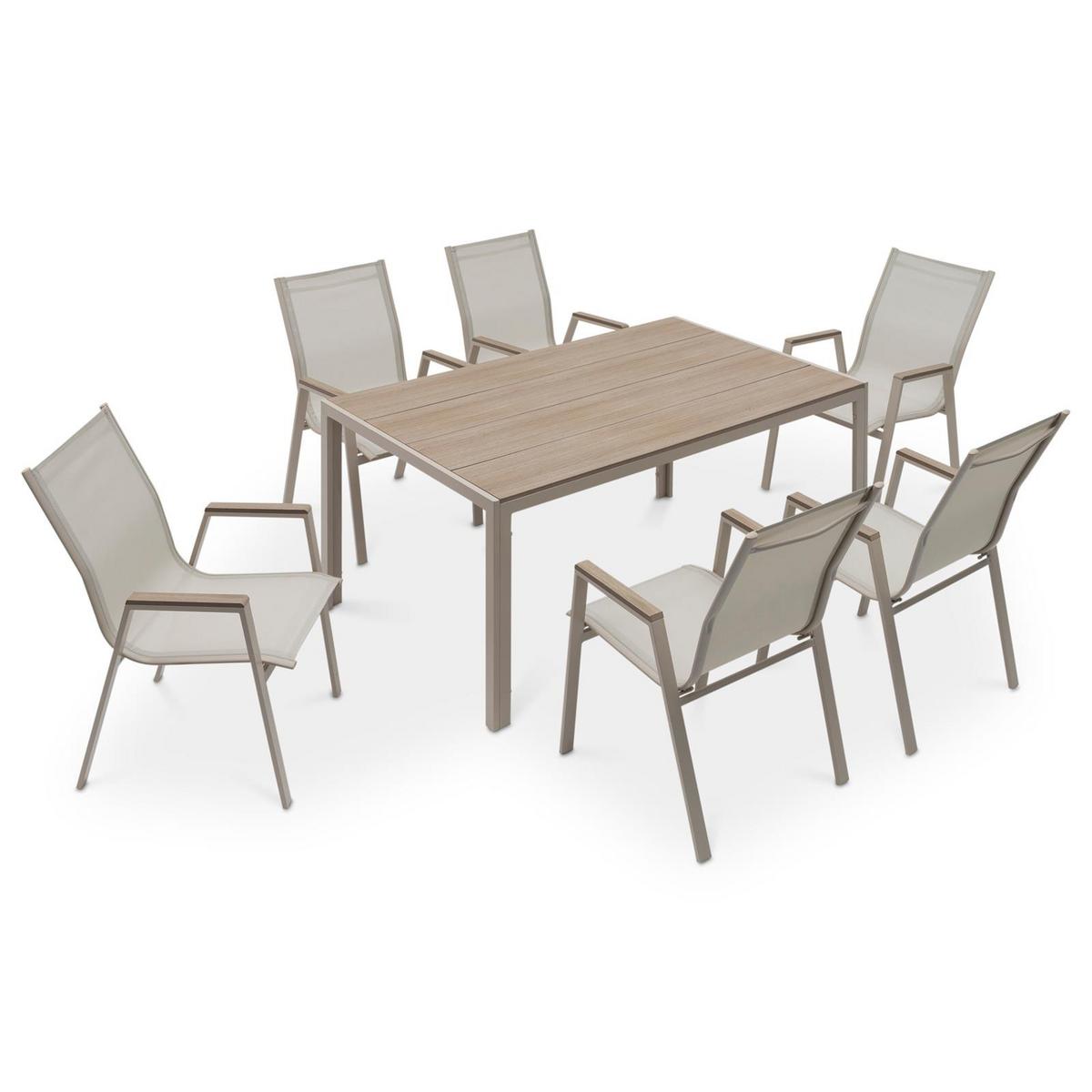 GARTENMÖBEL SET MONDELLO 7er Set hellgrau - Hellgrau, Metall - IDIMEX