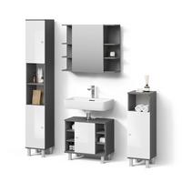 BADMÖBEL-SET Fucino Anthrazit 4 Teile - Anthrazit, Holzwerkstoff (60/54/32cm) - Livinity®