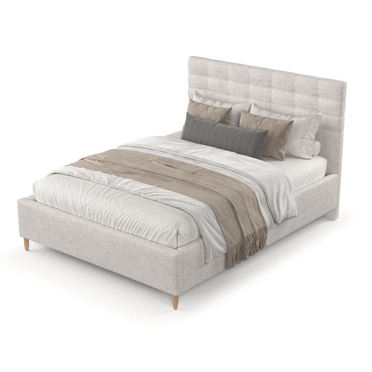 POLSTERBETT Soma 140/200 cm Hellbeige im Neve Stoff - Sandfarben/Naturfarben, Holz/Holzwerkstoff (140/200cm) - AltaBeds