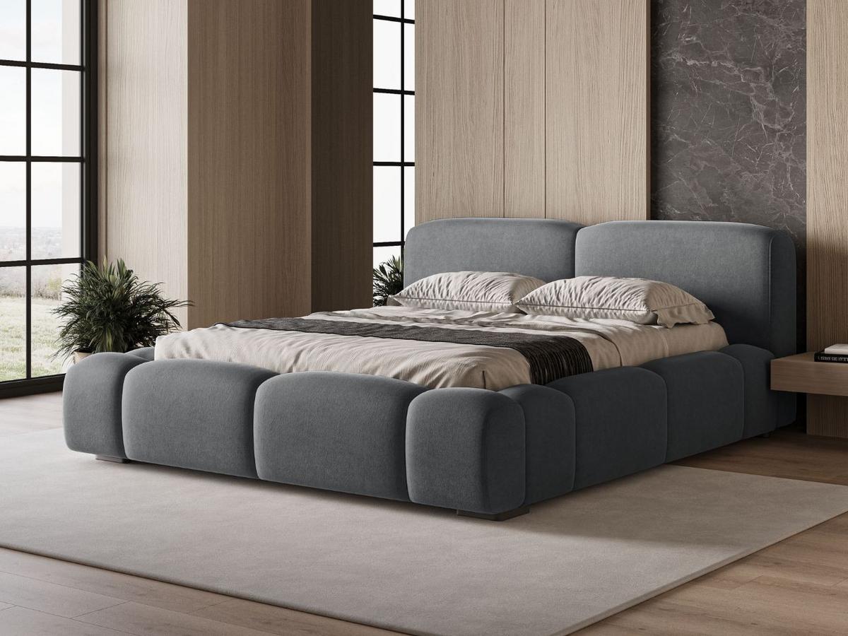 POLSTERBETT Aubi 160x200 Dunkelgrau - Dunkelgrau, Textil (160/200cm) - Graingold