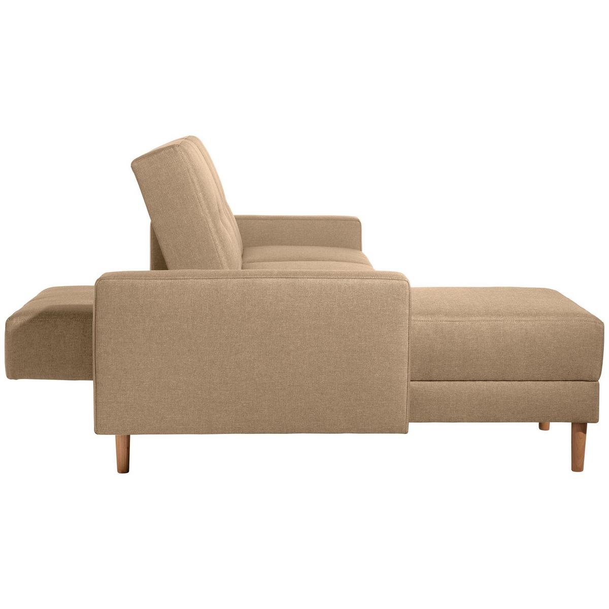 FUNKTIONSSOFA mit Hocker Kattie Flachgewebe sand - Sandfarben, Kunststoff (144/230cm) - 58aufmkessel