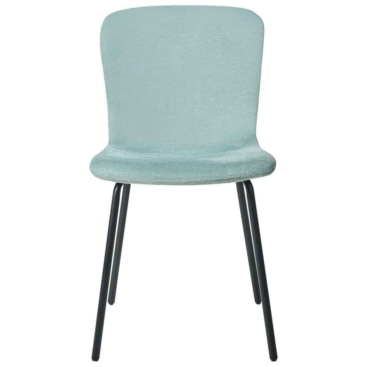 ESSZIMMERSTUHL 4er-Set Mintgrün Caldwell - Schwarz/Mintgrün, Textil (45/80/46cm) - Beliani