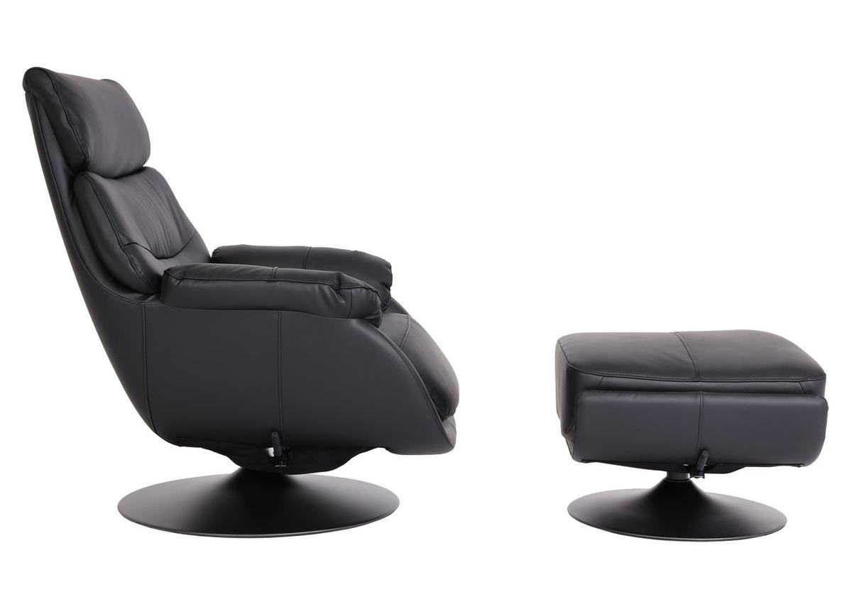 RELAXSESSEL MIT HOCKER Schwarz - Schwarz, Textil (78/99/80cm) - MCW