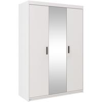 DREHTÜRENSCHRANK Elena mit 3 Türen, mit Spiegel, Weiß - Weiß, Holzwerkstoff (130/190/53cm) - Beautysofa