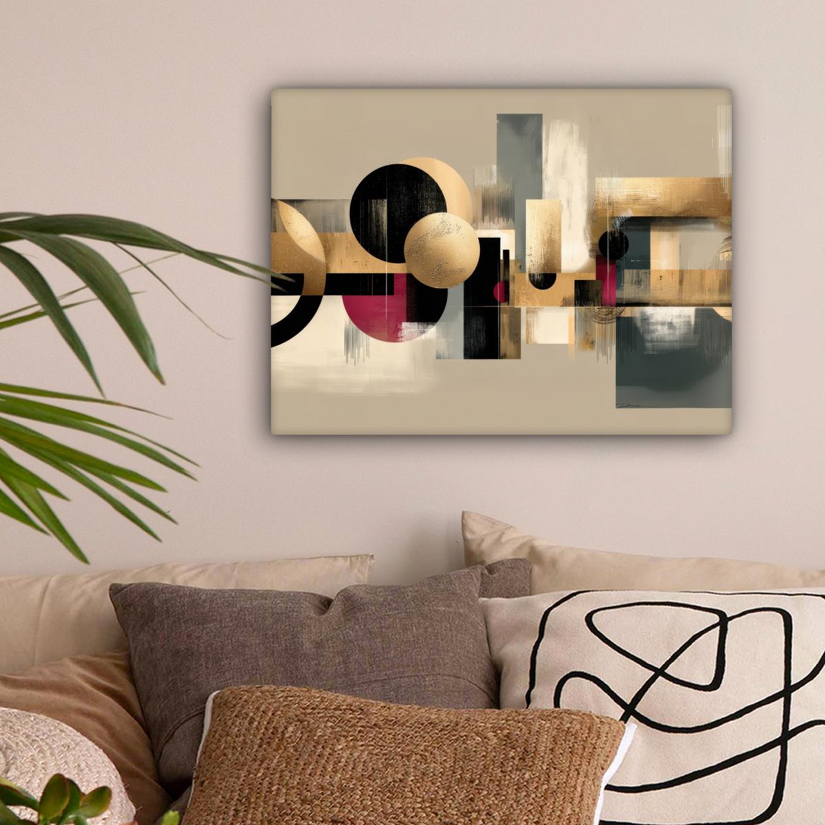 LEINWANDBILD Abstrakt - Formen - Beige - Texturen Wandbild 40x30 cm - Beige, Textil (40/30cm) - MuchoWow